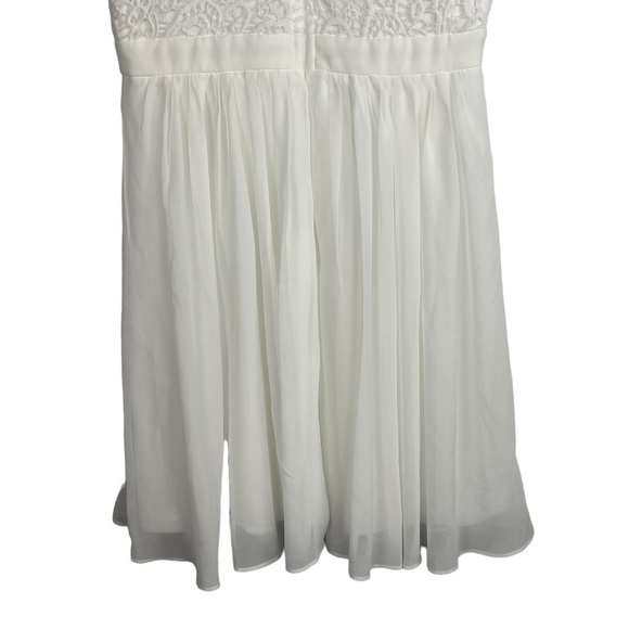 LULUS ANGEL IN DISGUISE FLORAL LACE SHORT SLEEVE CHIFFON SKIRT SKATER DRESS - Picture 10 of 13